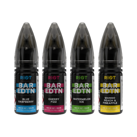10mg Riot E-liquid BAR EDTN 10ml Nic Salts (50VG/50PG) - Flavour: Blue Cherry Burst