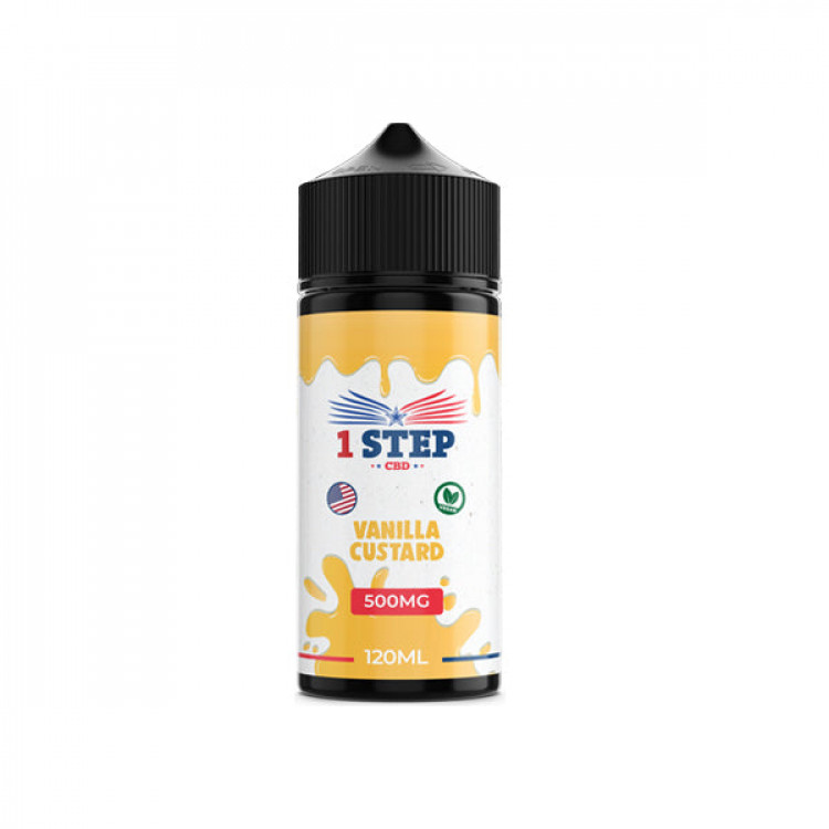 1 Step CBD 500mg CBD E-liquid 120ml (BUY 1 GET 1 FREE) - Flavour: Vanilla Custard