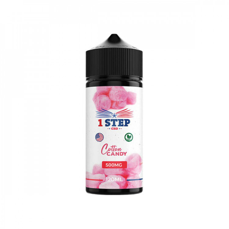 1 Step CBD 500mg CBD E-liquid 120ml (BUY 1 GET 1 FREE) - Flavour: Cotton Candy