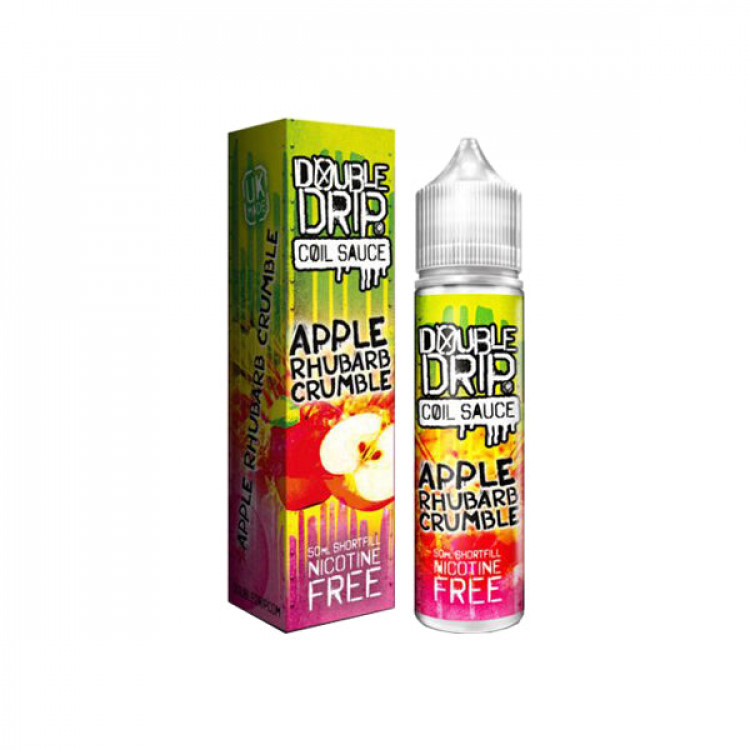 Double Drip 0mg 50ml Shortfill (80VG/20PG) - Flavour: Apple Rhubarb Crumble
