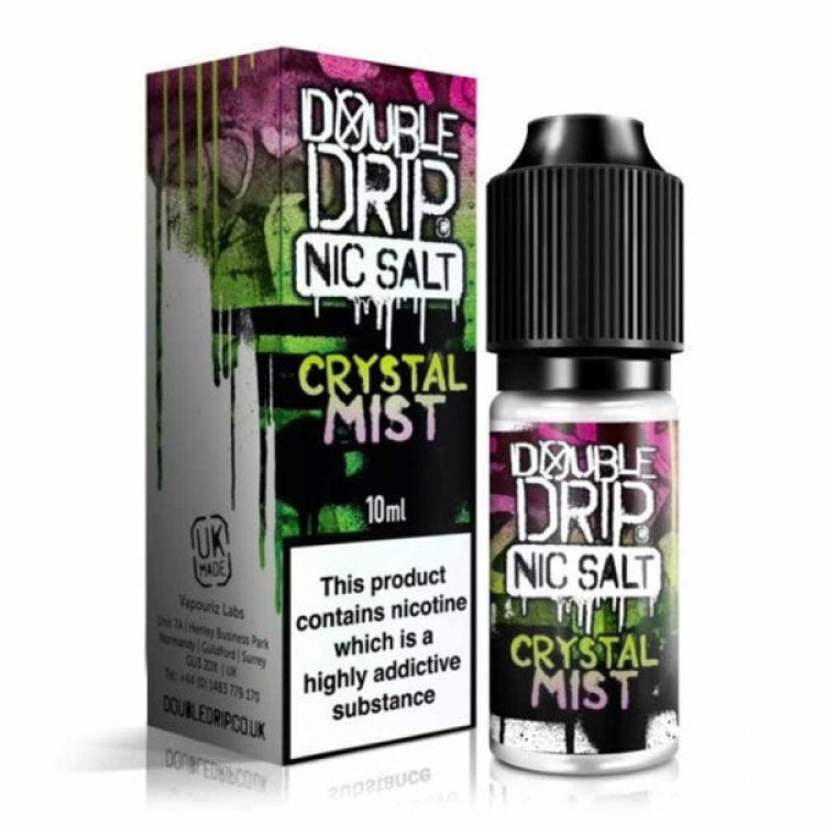 10MG Double Drip 10ML Flavoured Nic Salts E Liquid - Flavour: Crystal Mist