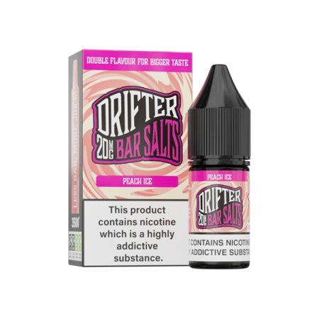 20mg Drifter Bar Salts 10ml (50VG/50PG) - Flavour: Peach Ice