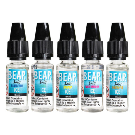 10mg Bear Flavours Ice 10ml Nic Salts (50PG/50VG) - Flavour: Grape Ice