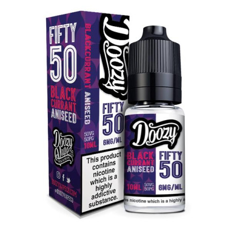 18MG Fifty:50 by Doozy Vape Co 10ml (50VG/50PG) - Flavour: Blackcurrant Aniseed