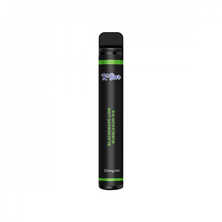 20mg Kingston K Bar Disposable Vape Device 600 Puffs - Flavour: Blackgrape Lime Bubblegum Ice