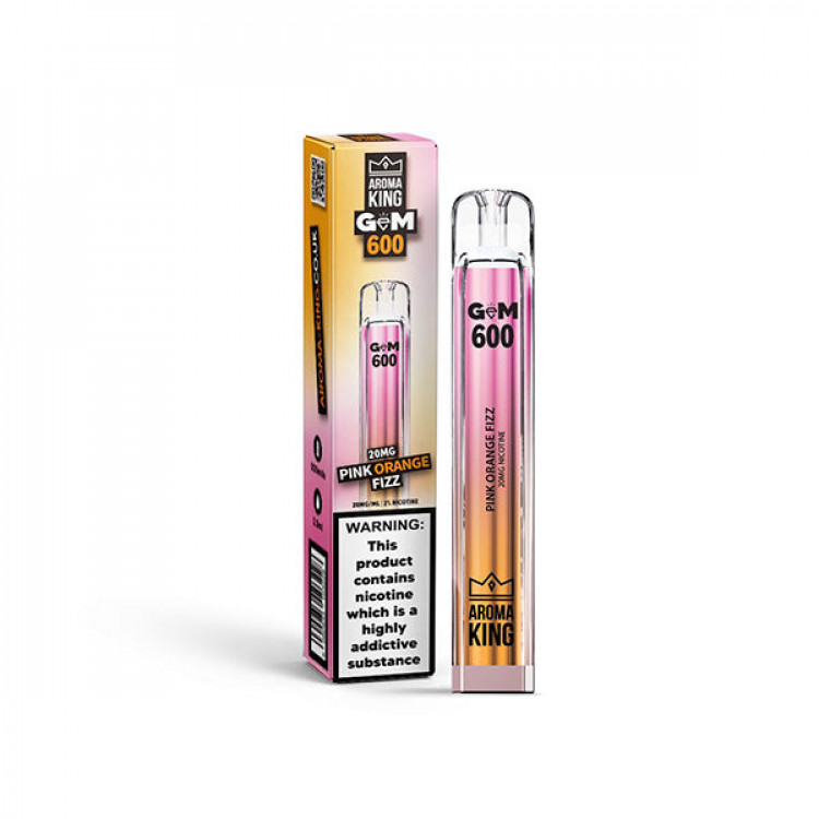 0mg Aroma King GEM 600 Disposable Vape Device 600 Puffs - Flavour: Pink Orange Frizz