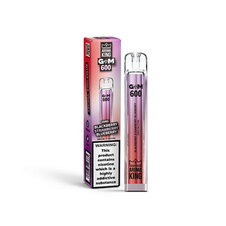 0mg Aroma King GEM 600 Disposable Vape Device 600 Puffs - Flavour: Blackberry Strawberry Blueberry