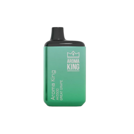 0mg Aroma King AK5500 Metallic Disposable Vape Device 5500 Puffs - Flavour: Great Grape