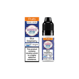 12mg Dinner Lady 50:50 Fruits 10ml Nic Salts (50VG/50PG) - Flavour: Blue Raspberry