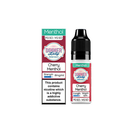 18mg Dinner Lady 50:50 Menthol 10ml Nic Salts (50VG/50PG) - Flavour: Cherry Menthol