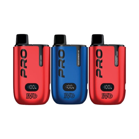 0mg IVG Pro 12 Pod Vape Kit 10000 Puffs - Flavour: Blue Raspberry Ice