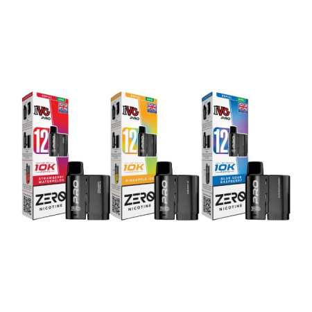 0mg IVG Pro 12 Refill Pods 10000 Puffs - Flavour: Red Sour Raspberry