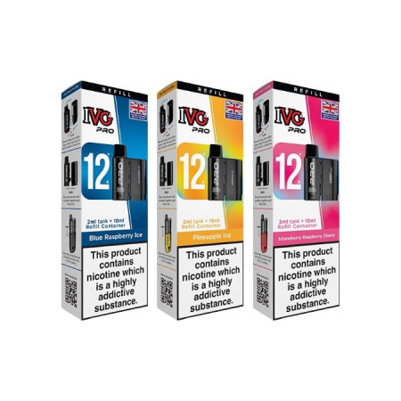 10mg IVG Pro 12 Refill Pods 10000 Puffs - Flavour: Red Sour Raspberry