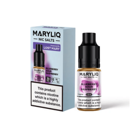 10mg MARYLIQ Nic Salt By Lost Mary 10ml (50VG/50PG) - Flavour: Blueberry Sour Raspberry