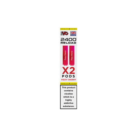 20mg IVG 2400 Reload Prefilled Pods 2ml 2400 Puffs - 2 Pcs - Flavour: Fizzy Cherry