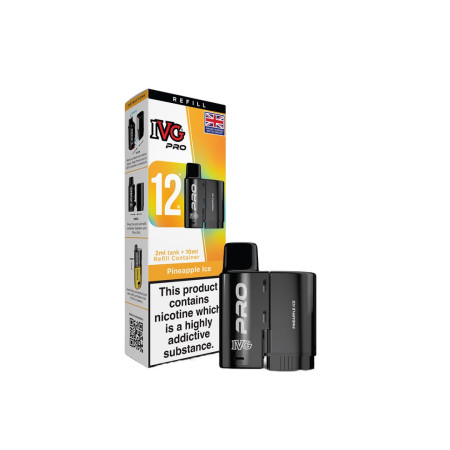 20mg I VG Pro 12 Refill Pod Pack 10000 Puffs - Flavour: Pineapple Ice