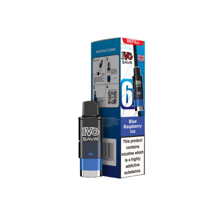 20mg I VG SAVR Refill Pod Pack 3000 Puffs - Flavour: Blue Raspberry Ice