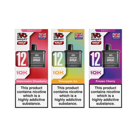 20mg IVG Smart Max Prefilled Pod 10000 Puffs - Flavour: Strawberry Raspberry Cherry