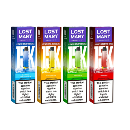 20mg Lost Mary Nera 15k Prefilled Pod 15000 Puffs - Flavour: Blueberry Raspberry Gami