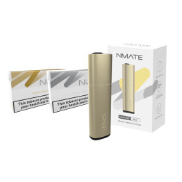 NUSO Heated Tobacco Sticks Starter Kit Bundles Strength 4 - 10 Packs (Free Nmate Device) - Flavour: Gold