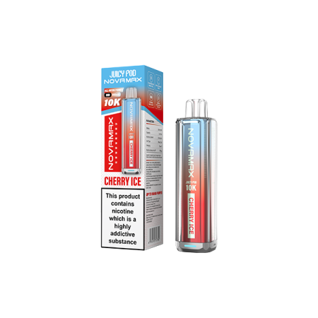 20mg Juicy Pod Novamax Disposable Pod Vape Kit 10000 Puffs - Flavour: Cherry Ice