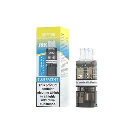 20mg Juicy Pod Novamax Prefilled Pods 10000 Puffs - 1 Pcs - Flavour: Blue Razz GB