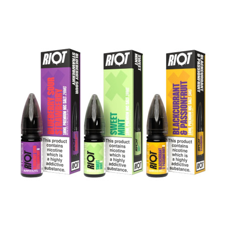 20mg RIOT X 10ml Nic Salts by Riot Squad (50VG/50PG) - Flavour: Grape Strawberry
