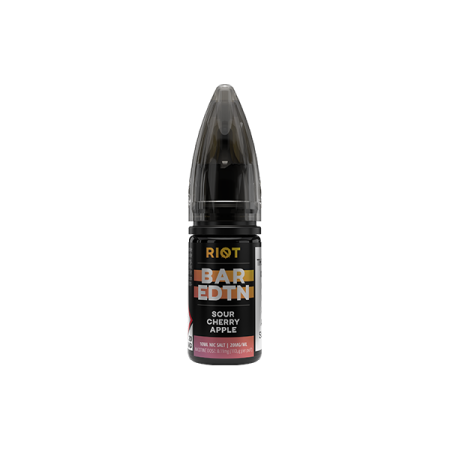 10mg Riot Squad BAR EDTN 10ml Nic Salts (50VG/50PG) - Flavour: Sour Cherry Apple