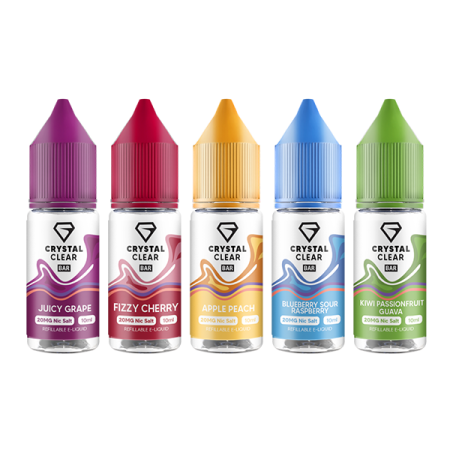 10mg Crystal Clear Bar Salt 10ml (50VG/50PG) - Flavour: Berry Breeze