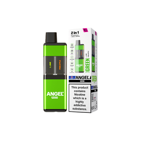 20mg Angel 1200 2in1 By Vapes Bar Dual Prefilled Pod Kit 1200 Puffs - Color: Green Edition