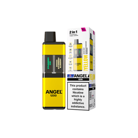 20mg Angel 1200 2in1 By Vapes Bar Dual Prefilled Pod Kit 1200 Puffs - Color: Yellow Edition