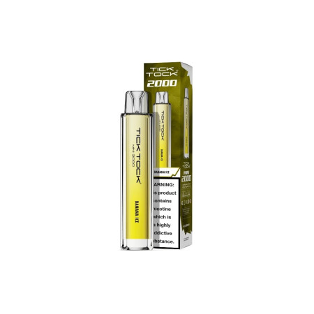 20mg Tick Tock Mini 2000 Prefilled Pod Kit 2000 Puffs - Flavour: Banana Ice