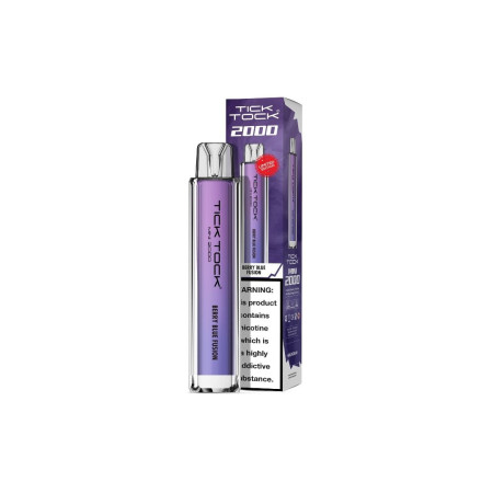 20mg Tick Tock Mini 2000 Prefilled Pod Kit 2000 Puffs - Flavour: Berry Blue Fusion