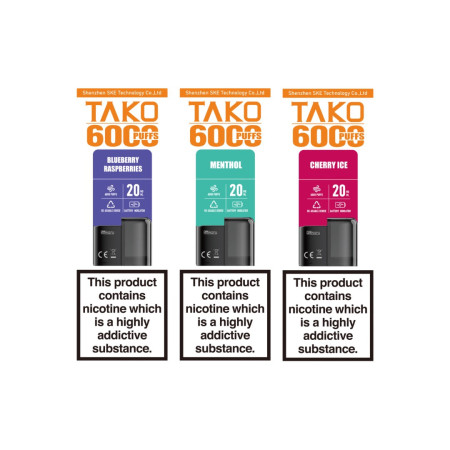 20mg Sikary Tako SP6000 Prefilled Pods 6000 Puffs - Flavour: Strawberry Ice