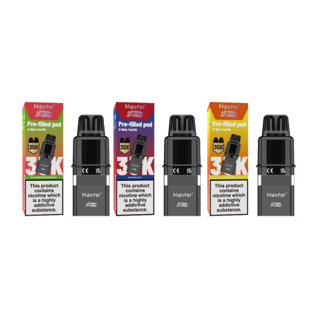 20mg Maxfel Ultra Pro Replacement Prefilled Pods 17500 Puffs - Flavour: Cola Lime
