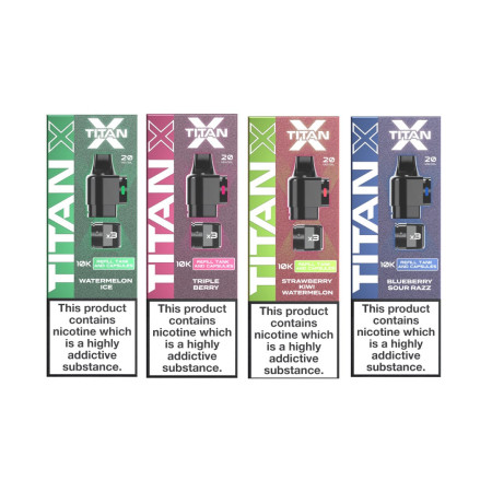 20mg Titan X 10k Puff Prefilled Pods - Flavour: Strawberry Kiwi Watermelon
