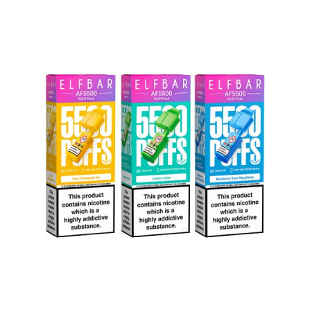 Elf Bar AF5500 Refill Pod 5500 Puffs - Flavour: Strawberry Raspberry Cherry