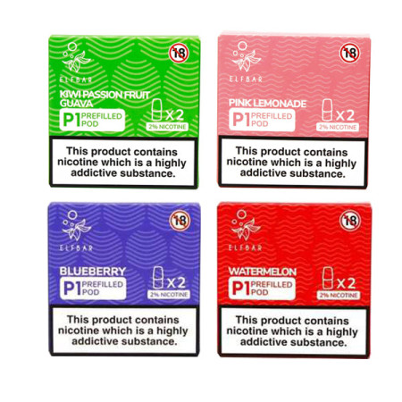 Elf Bar P1 Replacement 2ml Pods for ELF Mate 500 - Flavour: Red Apple