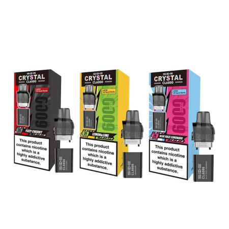 SKE Crystal CL6000 20mg Replacement Prefilled Pods 2ml 1200 Puffs - 2 Pcs - Flavour: Double Apple