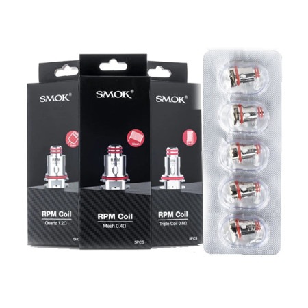 Smok RPM Replacement Coils - 0.6Ω/0.4Ω/1.2Ω/1.0Ω/Mesh MTL Coil 0.3 Ohm/DC MTL 0.8ohm - Resistance: Quartz-1.2Ohm