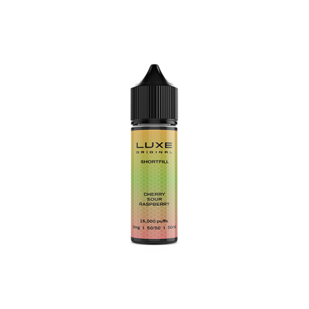 5 x 0mg LUXE Original 50ml Shortfill (50VG/50PG) - Multipack - Flavour: Cherry Sour Raspberry